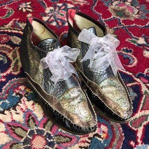 Vintage 70s Italian leather Harlequin Shoes